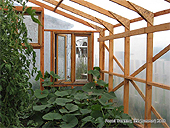 Wood-framed greenhouses treated with stain - Wood frame greenhouse preservation